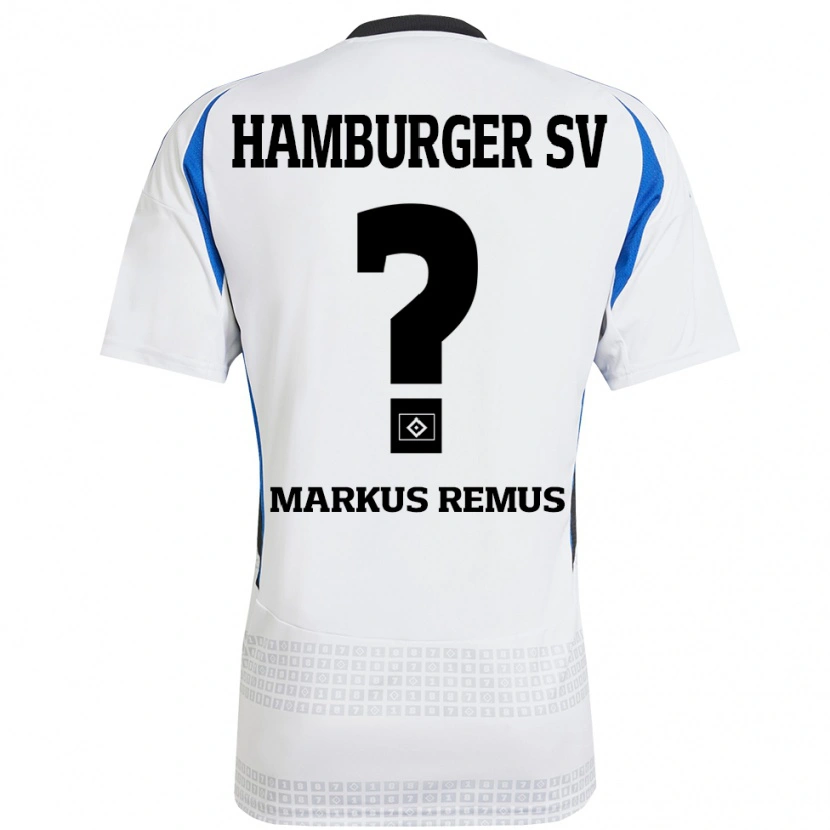 Danxen Kvinnor Markus Remus #0 Vit Blå Hemmatröja Matchtröjor 2024/25 Tröjor T-Tröja