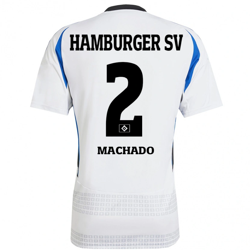 Danxen Kvinnor Kilian Machado #2 Vit Blå Hemmatröja Matchtröjor 2024/25 Tröjor T-Tröja