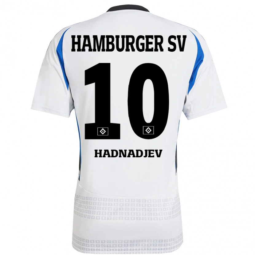 Danxen Kvinnor Marko Hadnadjev #10 Vit Blå Hemmatröja Matchtröjor 2024/25 Tröjor T-Tröja