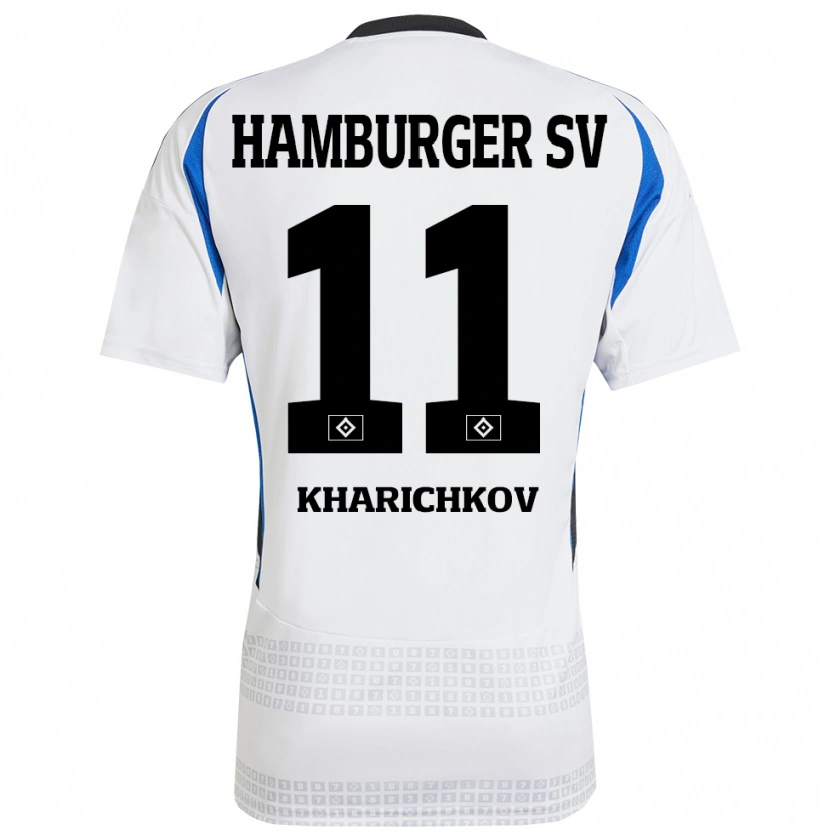 Danxen Kvinnor Valentyn Kharichkov #11 Vit Blå Hemmatröja Matchtröjor 2024/25 Tröjor T-Tröja