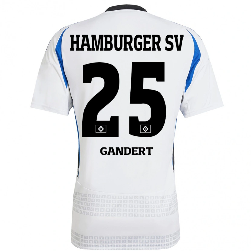 Danxen Kvinnor Jeremy Gandert #25 Vit Blå Hemmatröja Matchtröjor 2024/25 Tröjor T-Tröja