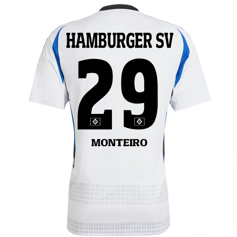 Danxen Kvinnor Alfa Monteiro #29 Vit Blå Hemmatröja Matchtröjor 2024/25 Tröjor T-Tröja