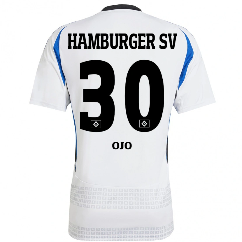 Danxen Kvinnor Kelvin Ojo #30 Vit Blå Hemmatröja Matchtröjor 2024/25 Tröjor T-Tröja