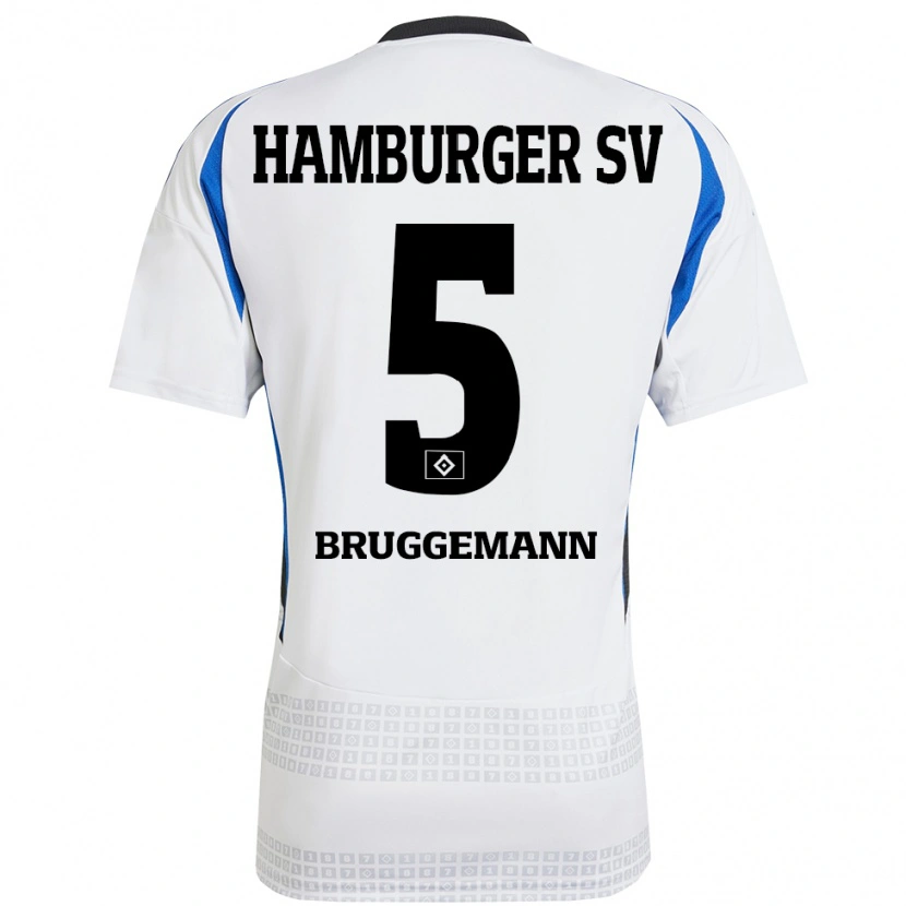 Danxen Kvinnor Nina Brüggemann #5 Vit Blå Hemmatröja Matchtröjor 2024/25 Tröjor T-Tröja