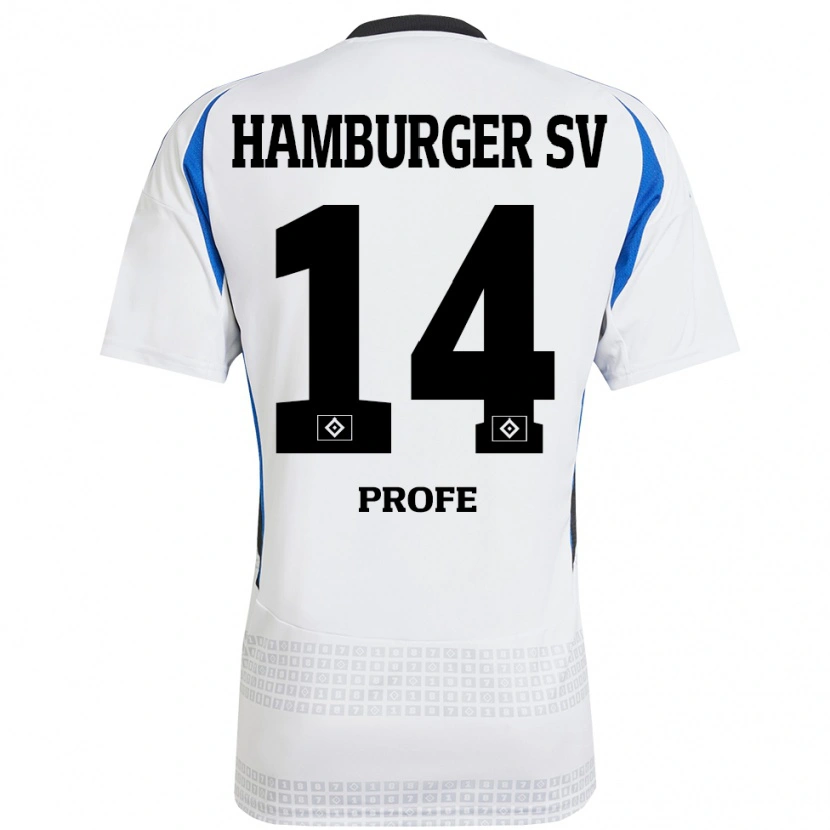 Danxen Kvinnor Sophie Profé #14 Vit Blå Hemmatröja Matchtröjor 2024/25 Tröjor T-Tröja