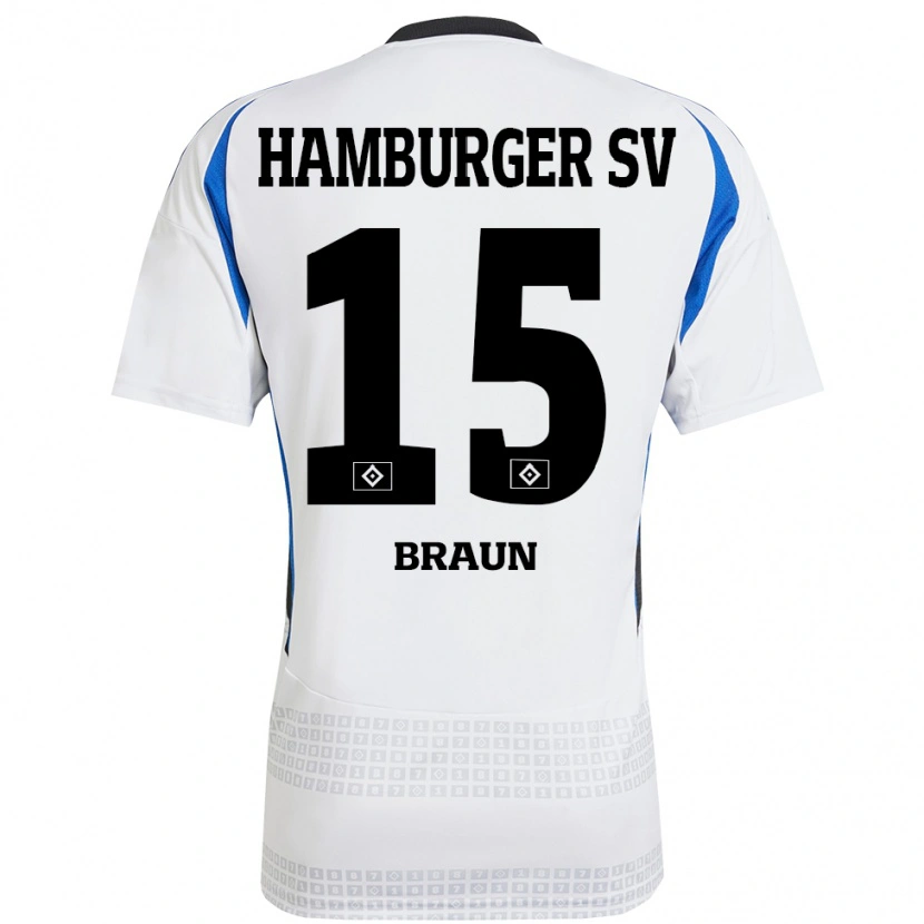 Danxen Kvinnor Jana Braun #15 Vit Blå Hemmatröja Matchtröjor 2024/25 Tröjor T-Tröja