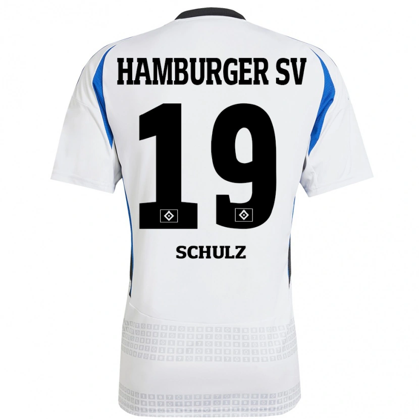 Danxen Kvinnor Victoria Schulz #19 Vit Blå Hemmatröja Matchtröjor 2024/25 Tröjor T-Tröja