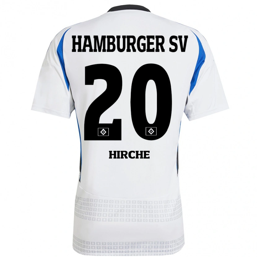 Danxen Kvinnor Emilia Hirche #20 Vit Blå Hemmatröja Matchtröjor 2024/25 Tröjor T-Tröja