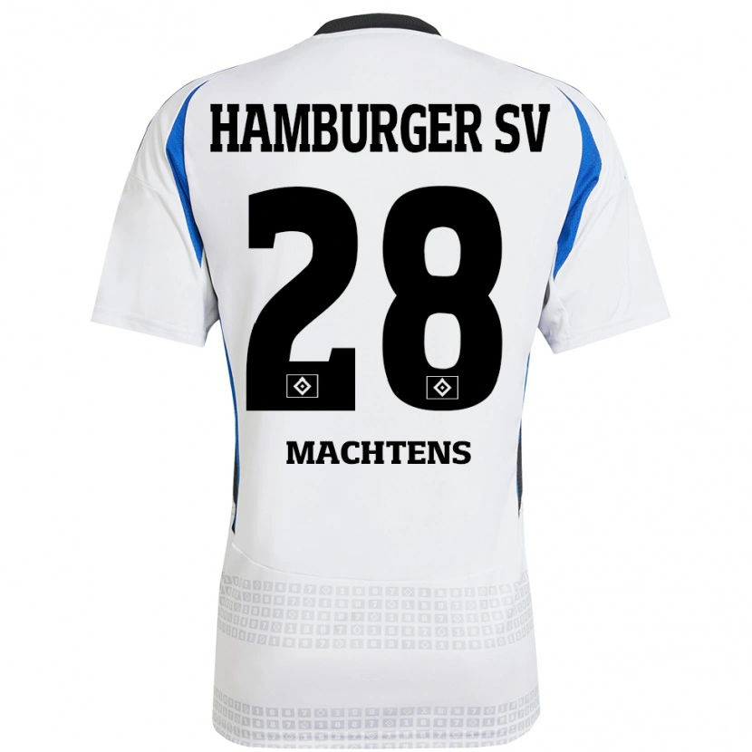 Danxen Kvinnor Pauline Machtens #28 Vit Blå Hemmatröja Matchtröjor 2024/25 Tröjor T-Tröja