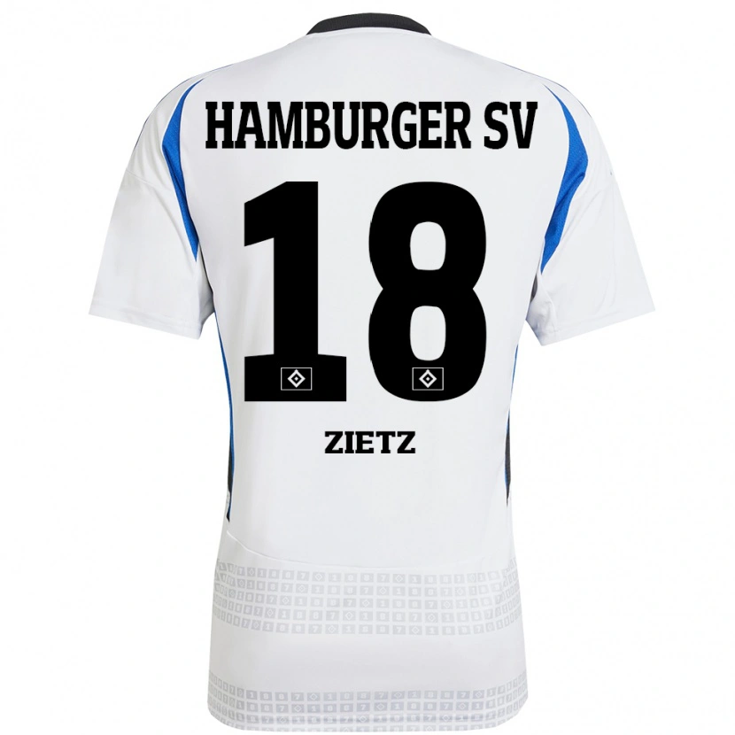 Danxen Kvinnor Kimberly Zietz #18 Vit Blå Hemmatröja Matchtröjor 2024/25 Tröjor T-Tröja