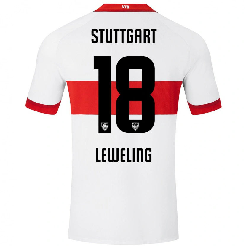 Danxen Kvinnor Jamie Leweling #18 Vit Röd Hemmatröja Matchtröjor 2024/25 Tröjor T-Tröja