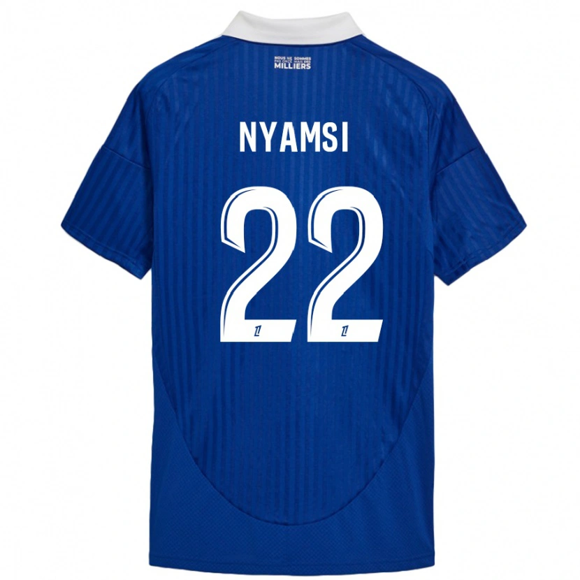 Danxen Kvinnor Gerzino Nyamsi #22 Blå Vit Hemmatröja Matchtröjor 2024/25 Tröjor T-Tröja