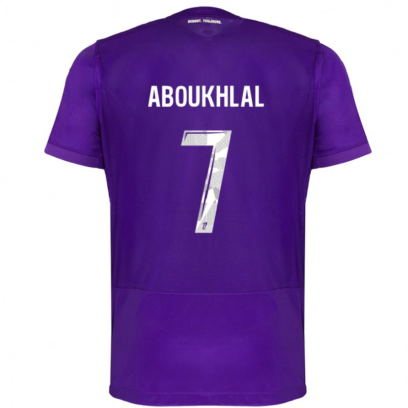 Danxen Kvinnor Zakaria Aboukhlal #7 Lila Vit Hemmatröja Matchtröjor 2024/25 Tröjor T-Tröja