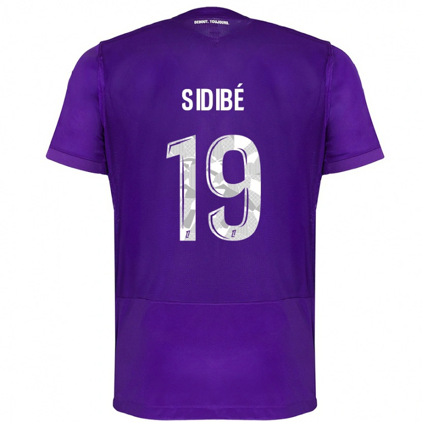 Danxen Kvinnor Djibril Sidibé #19 Lila Vit Hemmatröja Matchtröjor 2024/25 Tröjor T-Tröja