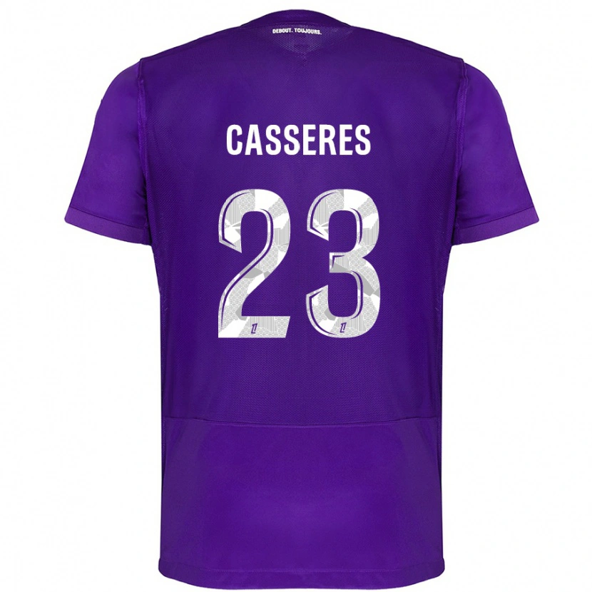 Danxen Kvinnor Cristian Cásseres Jr. #23 Lila Vit Hemmatröja Matchtröjor 2024/25 Tröjor T-Tröja