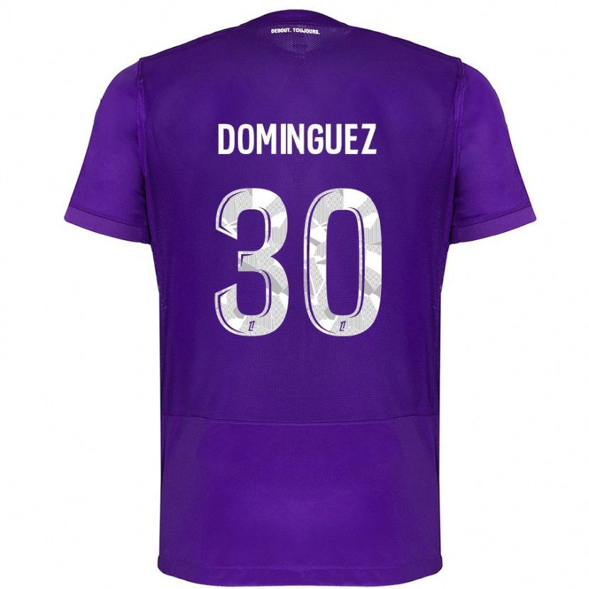 Danxen Kvinnor Álex Domínguez #30 Lila Vit Hemmatröja Matchtröjor 2024/25 Tröjor T-Tröja