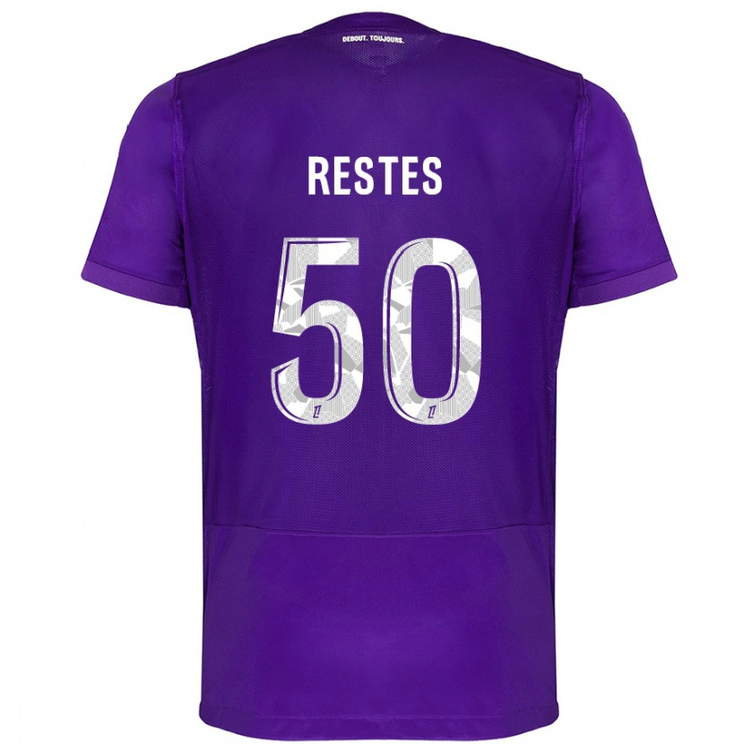 Danxen Kvinnor Guillaume Restes #50 Lila Vit Hemmatröja Matchtröjor 2024/25 Tröjor T-Tröja