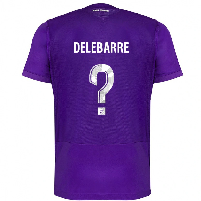 Danxen Kvinnor Mathis Delebarre #0 Lila Vit Hemmatröja Matchtröjor 2024/25 Tröjor T-Tröja