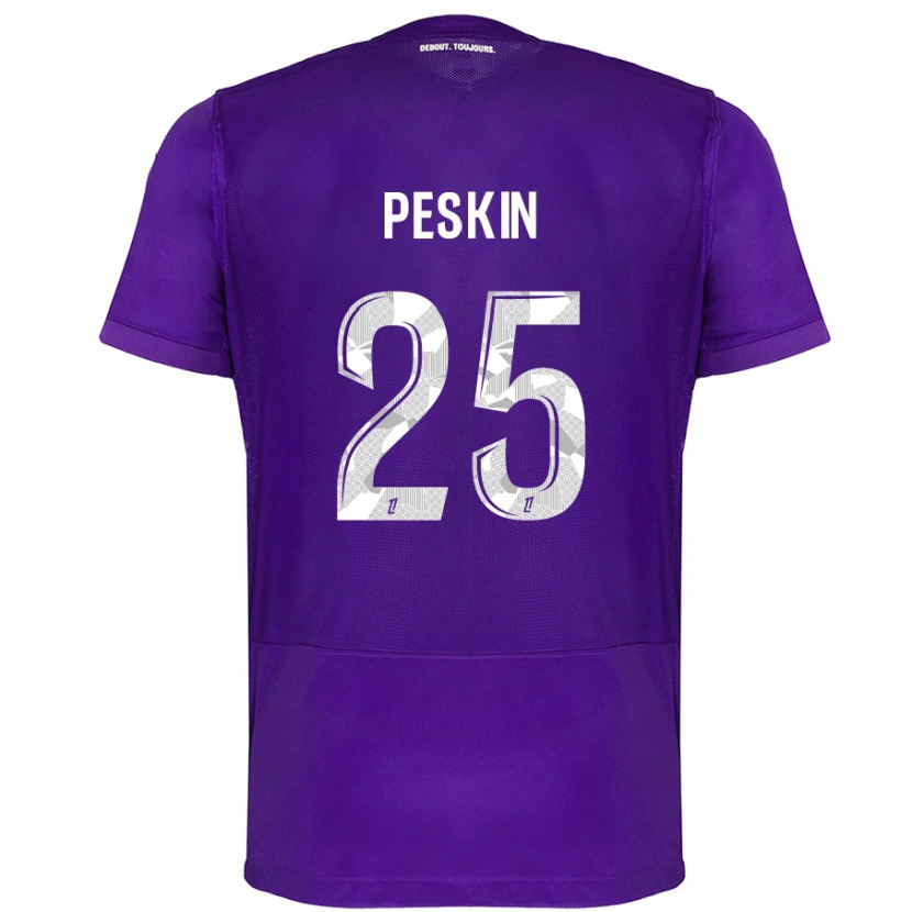 Danxen Kvinnor Kelso Peskin #25 Lila Vit Hemmatröja Matchtröjor 2024/25 Tröjor T-Tröja