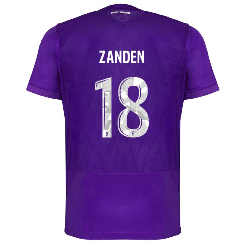 Danxen Kvinnor Oliver Zandén #18 Lila Vit Hemmatröja Matchtröjor 2024/25 Tröjor T-Tröja