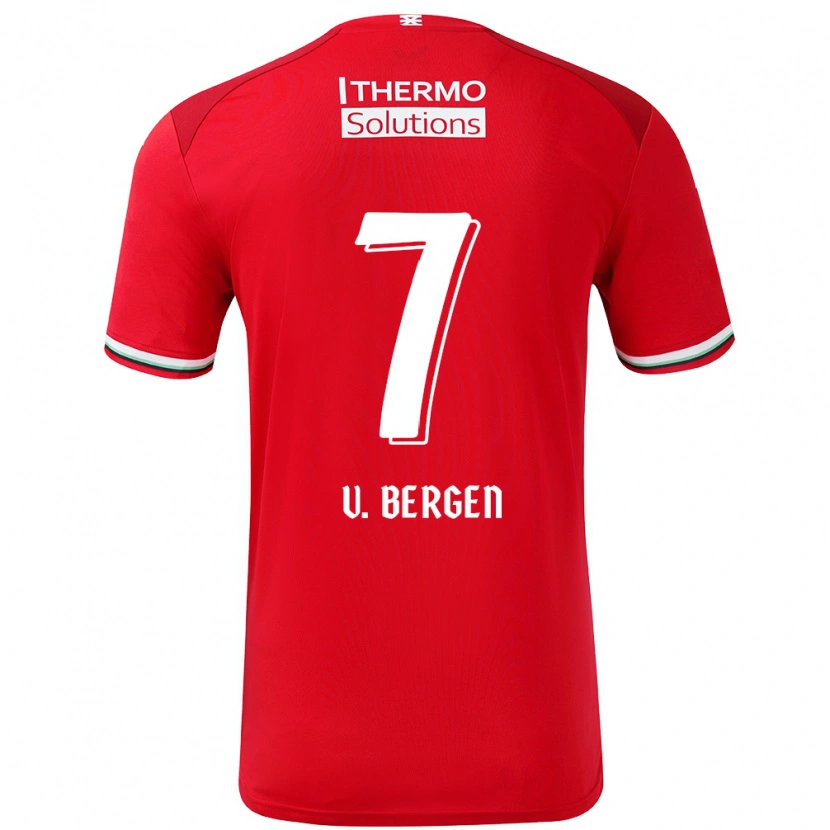 Danxen Kvinnor Mitchell Van Bergen #7 Röd Vit Hemmatröja Matchtröjor 2024/25 Tröjor T-Tröja