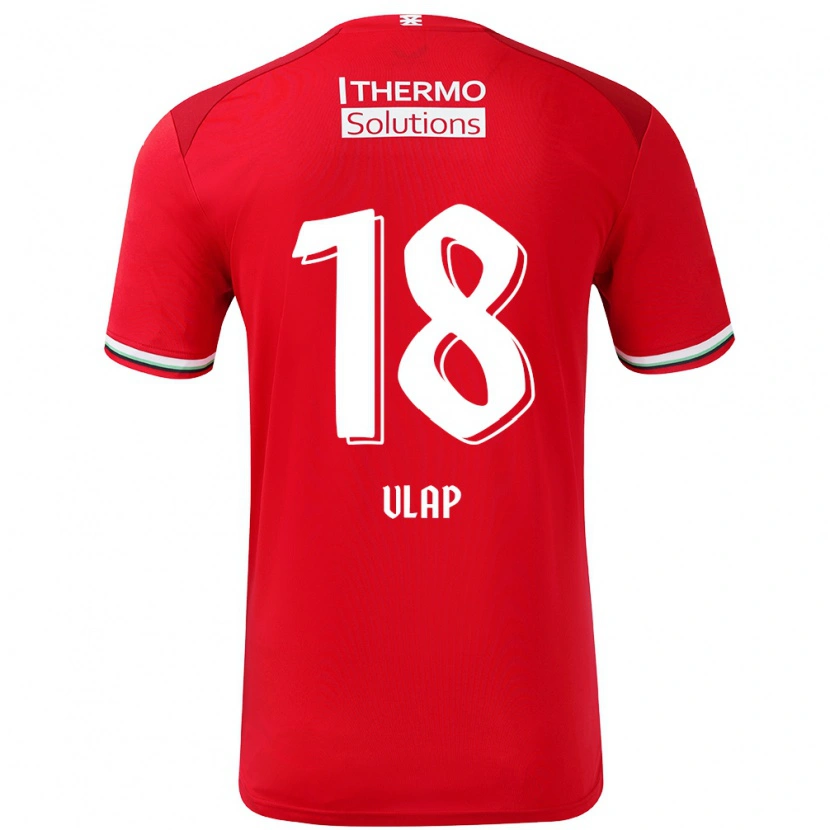 Danxen Kvinnor Michel Vlap #18 Röd Vit Hemmatröja Matchtröjor 2024/25 Tröjor T-Tröja