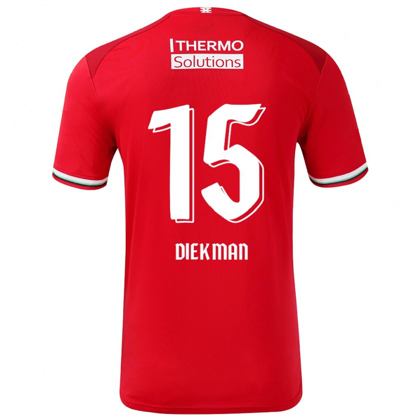 Danxen Kvinnor Jill Diekman #15 Röd Vit Hemmatröja Matchtröjor 2024/25 Tröjor T-Tröja
