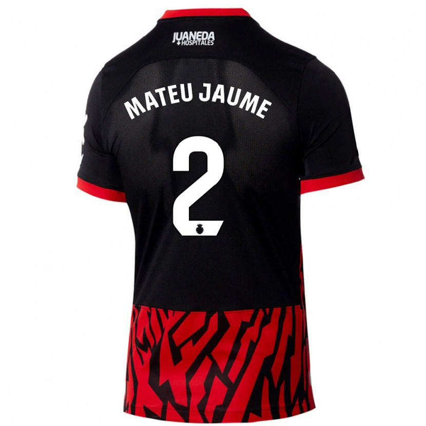 Danxen Kvinnor Mateu Morey #2 Svart Röd Hemmatröja Matchtröjor 2024/25 Tröjor T-Tröja