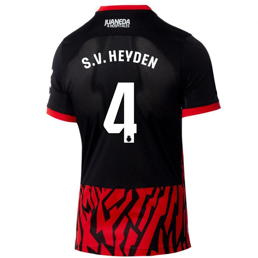 Danxen Kvinnor Siebe Van Der Heyden #4 Svart Röd Hemmatröja Matchtröjor 2024/25 Tröjor T-Tröja