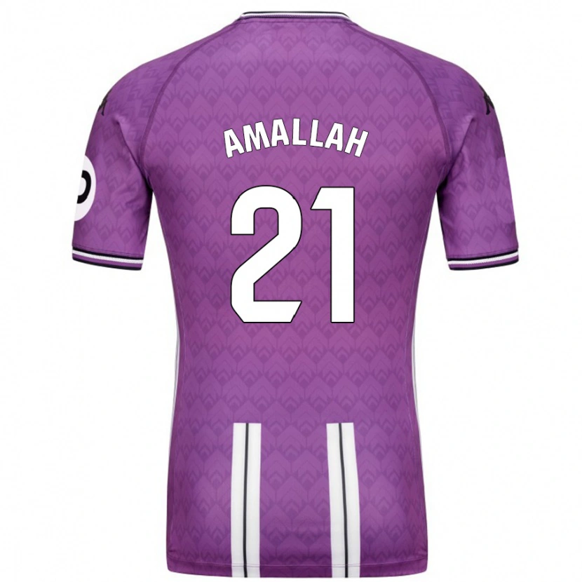Danxen Kvinnor Selim Amallah #21 Lila Vit Hemmatröja Matchtröjor 2024/25 Tröjor T-Tröja