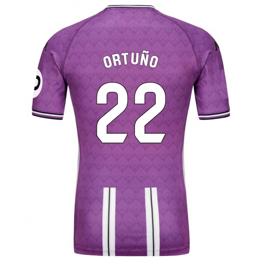Danxen Kvinnor Fran Ortuño #22 Lila Vit Hemmatröja Matchtröjor 2024/25 Tröjor T-Tröja