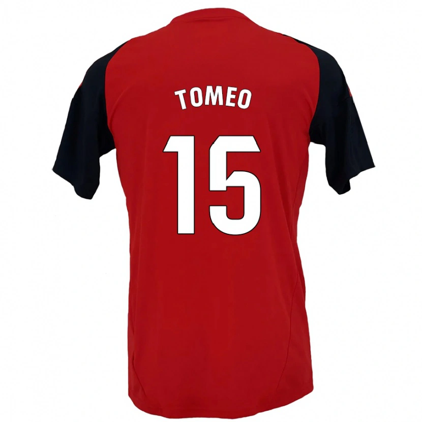 Danxen Kvinnor Pablo Tomeo #15 Röd Svart Hemmatröja Matchtröjor 2024/25 Tröjor T-Tröja