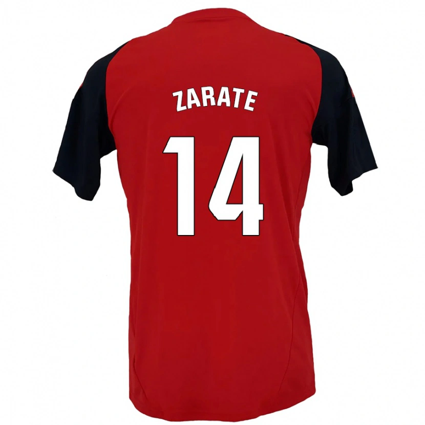 Danxen Kvinnor Hugo Zárate #14 Röd Svart Hemmatröja Matchtröjor 2024/25 Tröjor T-Tröja