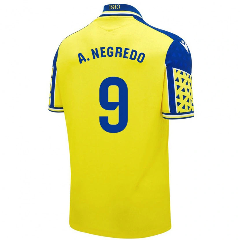 Danxen Kvinnor Álvaro Negredo #9 Gul Blå Hemmatröja Matchtröjor 2024/25 Tröjor T-Tröja