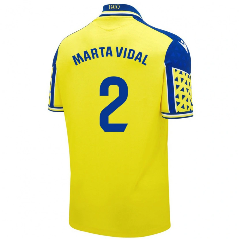 Danxen Kvinnor Marta Vidal Vela #2 Gul Blå Hemmatröja Matchtröjor 2024/25 Tröjor T-Tröja