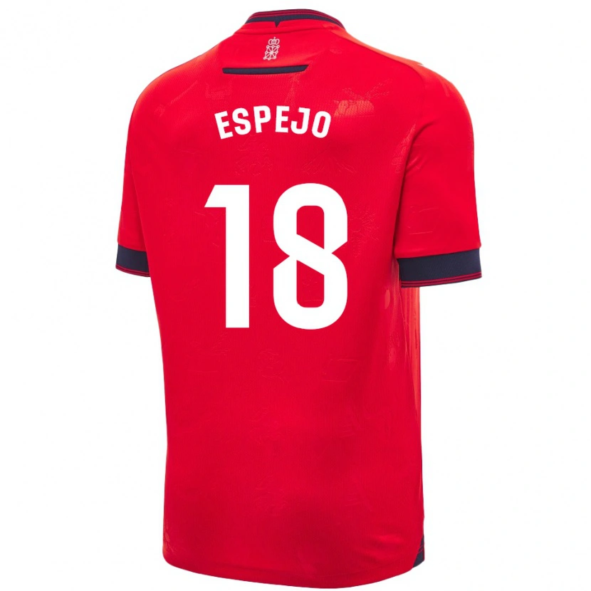 Danxen Kvinnor Diego Espejo #18 Röd Vit Hemmatröja Matchtröjor 2024/25 Tröjor T-Tröja