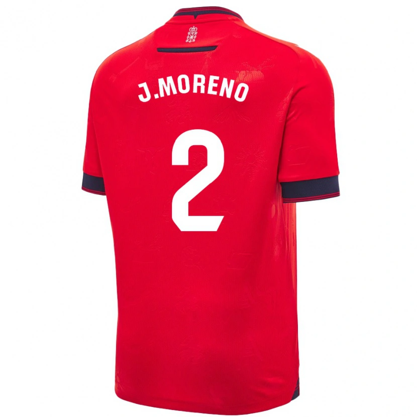Danxen Kvinnor Jorge Moreno #2 Röd Vit Hemmatröja Matchtröjor 2024/25 Tröjor T-Tröja