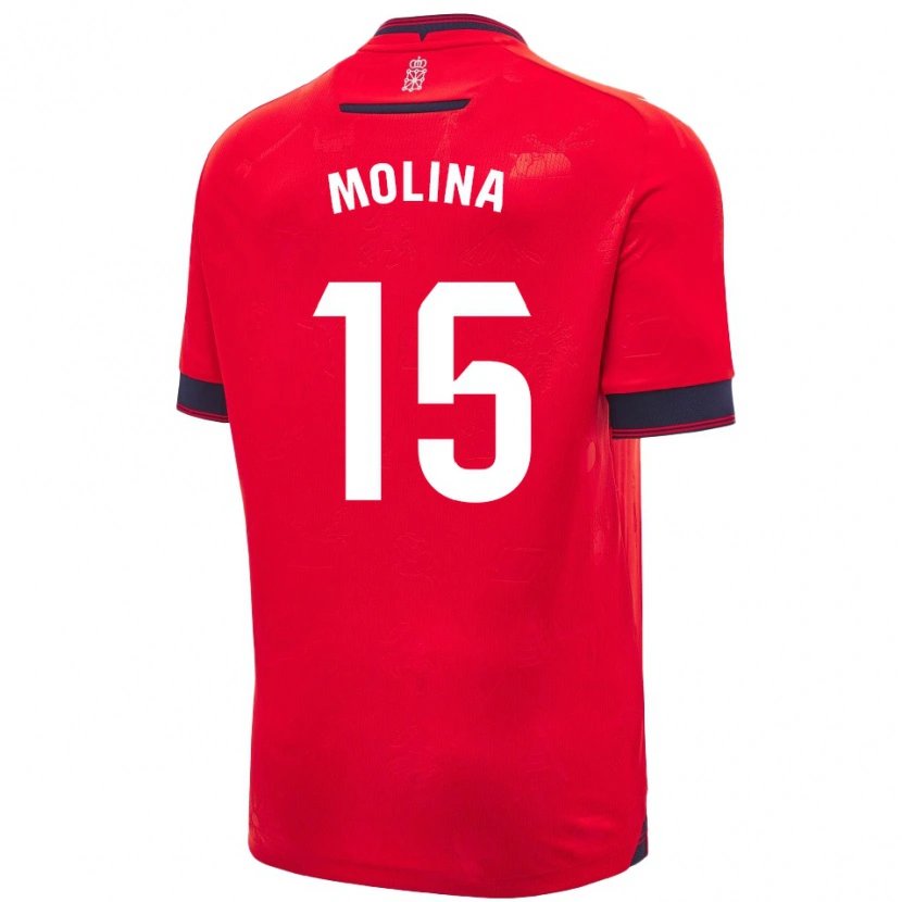 Danxen Kvinnor Guillem Molina #15 Röd Vit Hemmatröja Matchtröjor 2024/25 Tröjor T-Tröja