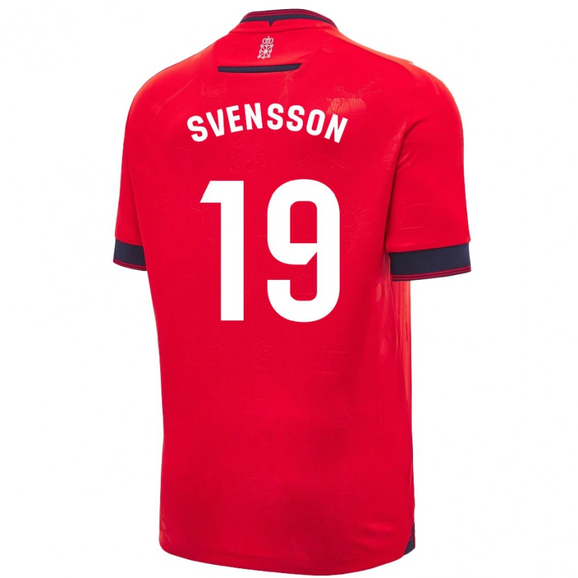 Danxen Kvinnor Max Svensson #19 Röd Vit Hemmatröja Matchtröjor 2024/25 Tröjor T-Tröja