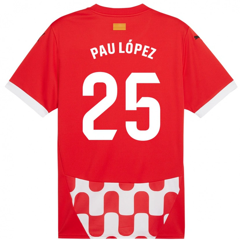 Danxen Kvinnor Pau López #25 Röd Vit Hemmatröja Matchtröjor 2024/25 Tröjor T-Tröja