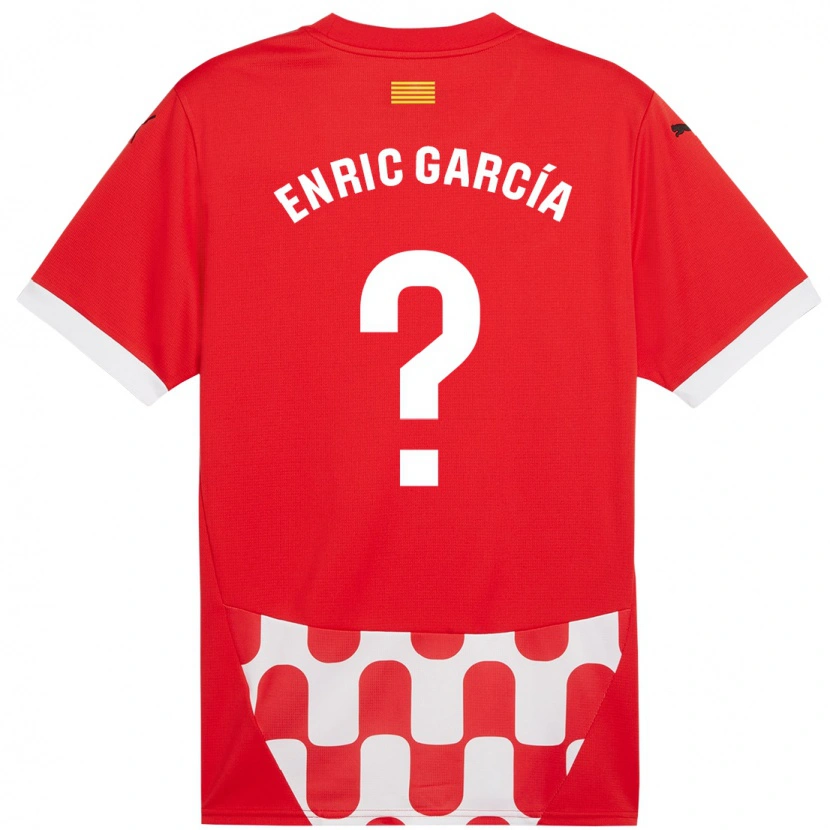 Danxen Kvinnor Enric García #0 Röd Vit Hemmatröja Matchtröjor 2024/25 Tröjor T-Tröja