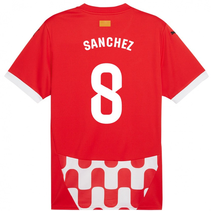 Danxen Kvinnor Miguel Ángel Sánchez #8 Röd Vit Hemmatröja Matchtröjor 2024/25 Tröjor T-Tröja