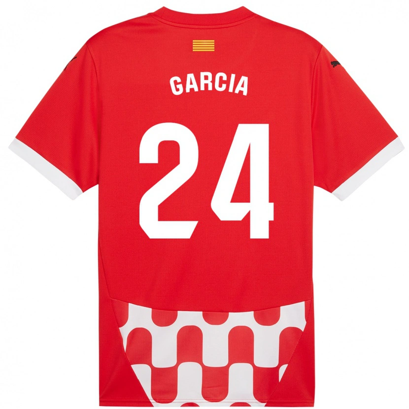 Danxen Kvinnor Borja García #24 Röd Vit Hemmatröja Matchtröjor 2024/25 Tröjor T-Tröja