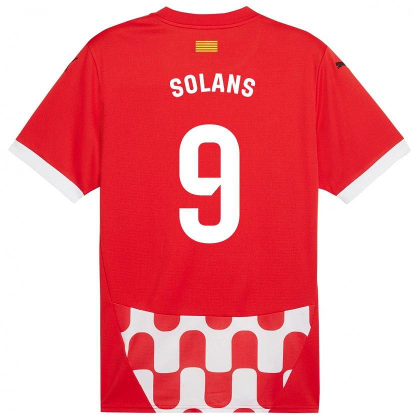 Danxen Kvinnor Sergi Solans #9 Röd Vit Hemmatröja Matchtröjor 2024/25 Tröjor T-Tröja
