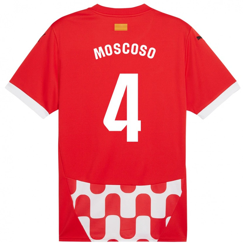 Danxen Kvinnor Miriam Moscoso #4 Röd Vit Hemmatröja Matchtröjor 2024/25 Tröjor T-Tröja