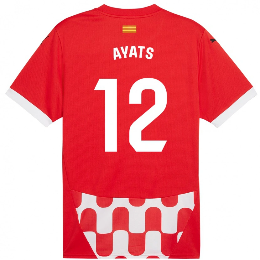 Danxen Kvinnor Mònica Ayats #12 Röd Vit Hemmatröja Matchtröjor 2024/25 Tröjor T-Tröja