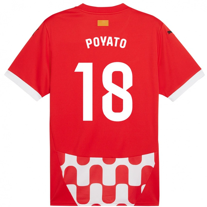 Danxen Kvinnor Marina Poyato #18 Röd Vit Hemmatröja Matchtröjor 2024/25 Tröjor T-Tröja
