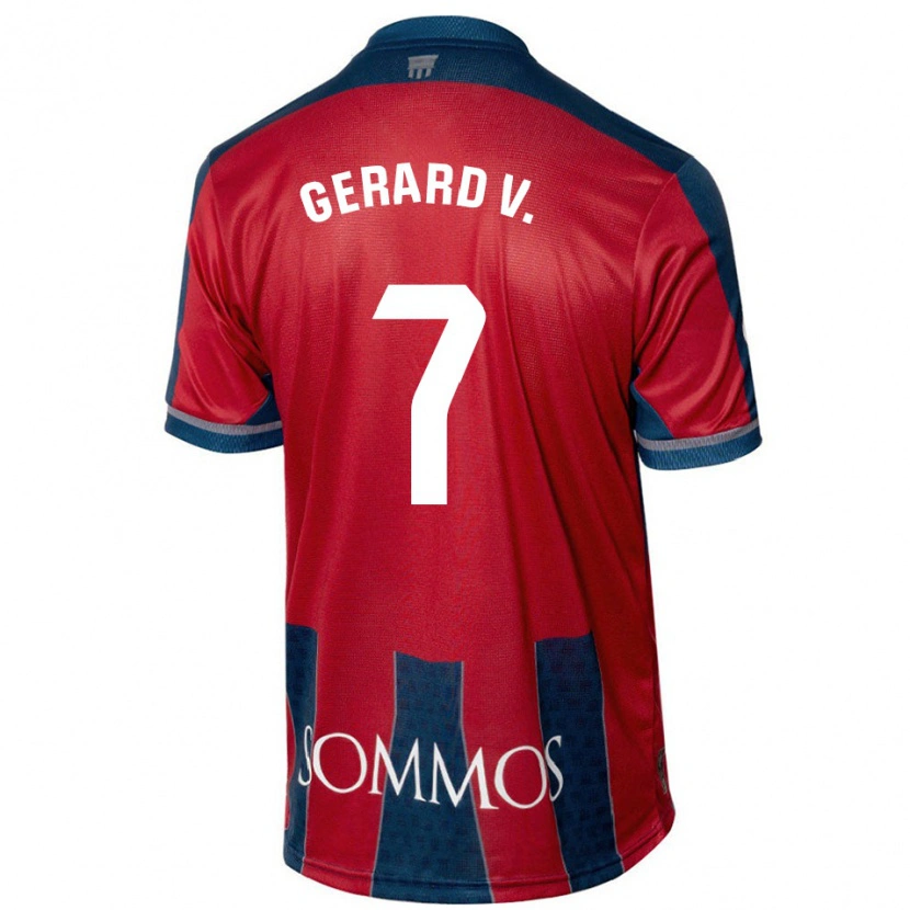 Danxen Kvinnor Gerard Valentín #7 Röd Blå Hemmatröja Matchtröjor 2024/25 Tröjor T-Tröja