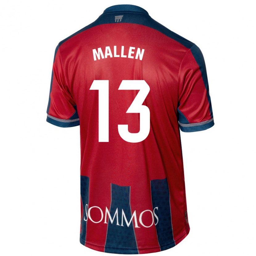 Danxen Kvinnor Lucía Mallén #13 Röd Blå Hemmatröja Matchtröjor 2024/25 Tröjor T-Tröja