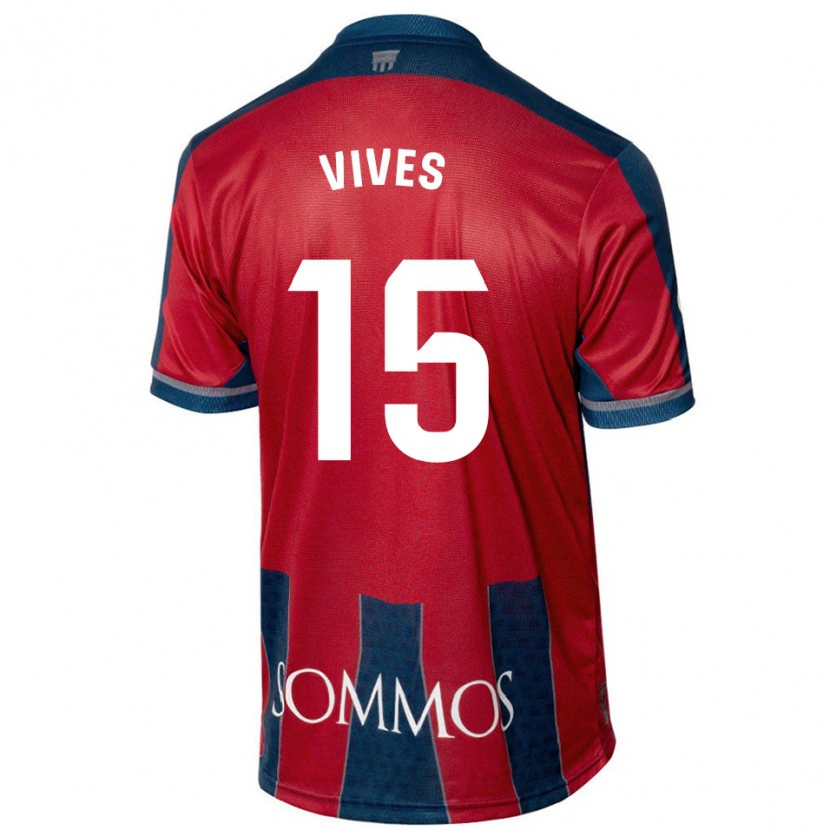 Danxen Kvinnor Helena Vives #15 Röd Blå Hemmatröja Matchtröjor 2024/25 Tröjor T-Tröja